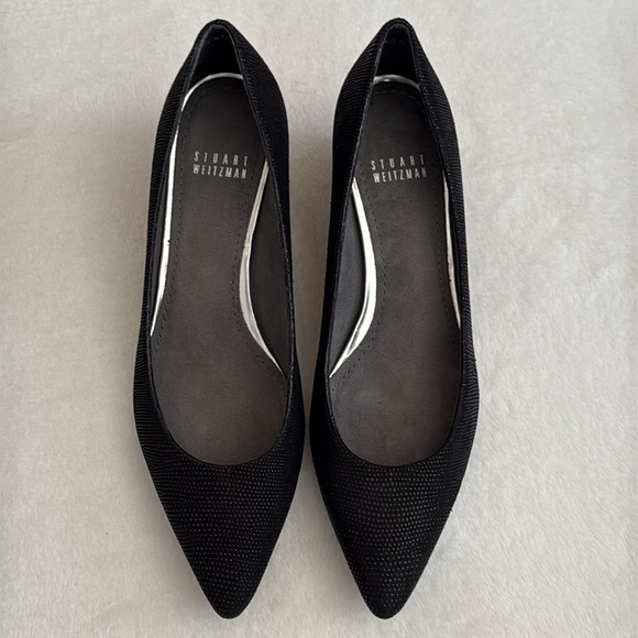 Stuart Weitzman | Goosebump Metallic Dot Textured Pointed Toe Low Wedge (7.5 M) - Picture 9 of 15